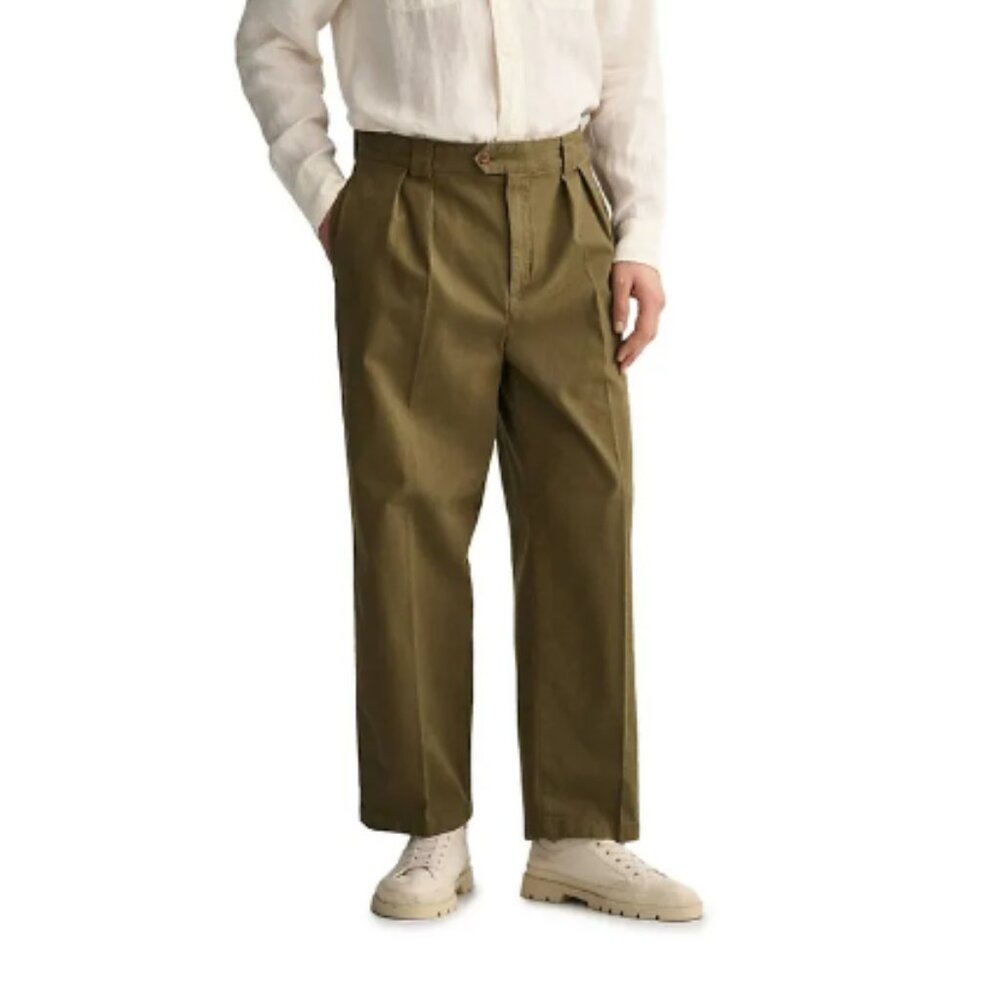BNWT AW23 GANT PLEATED TWILL CHINO PANTS 34 & 36